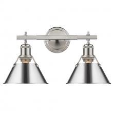  3306-BA2 PW-CH - Orwell PW 2 Light Bath Vanity in Pewter with Chrome shades